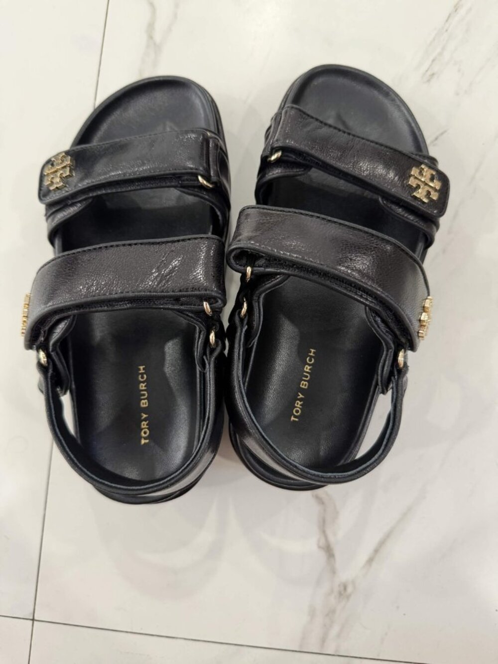 Tory Burch Kira Dual Strap Leather Sandal Women's Sizes 6, 7, 8.5 - Picture 3 of 7